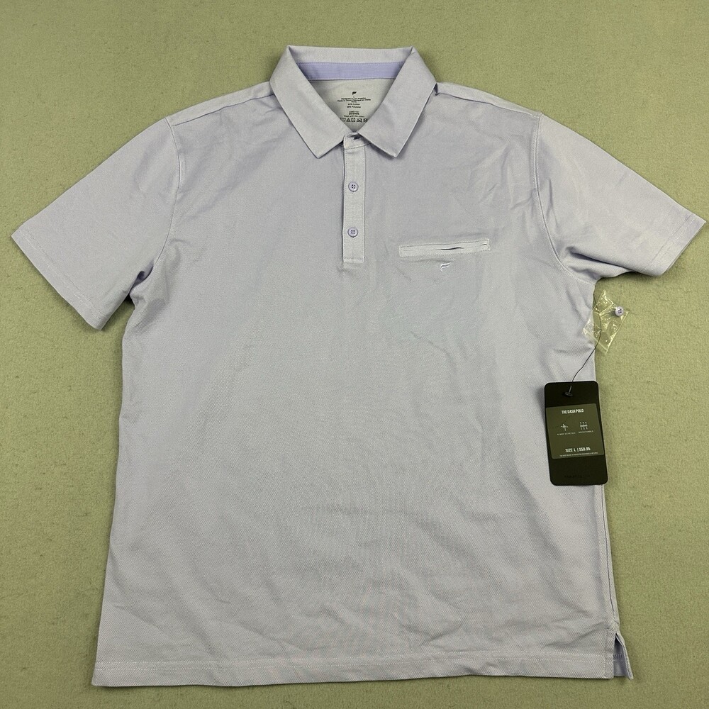 Fabletics Shirt Men Large Purple Solid Dash Polo Short Sleeve Collar Gym L